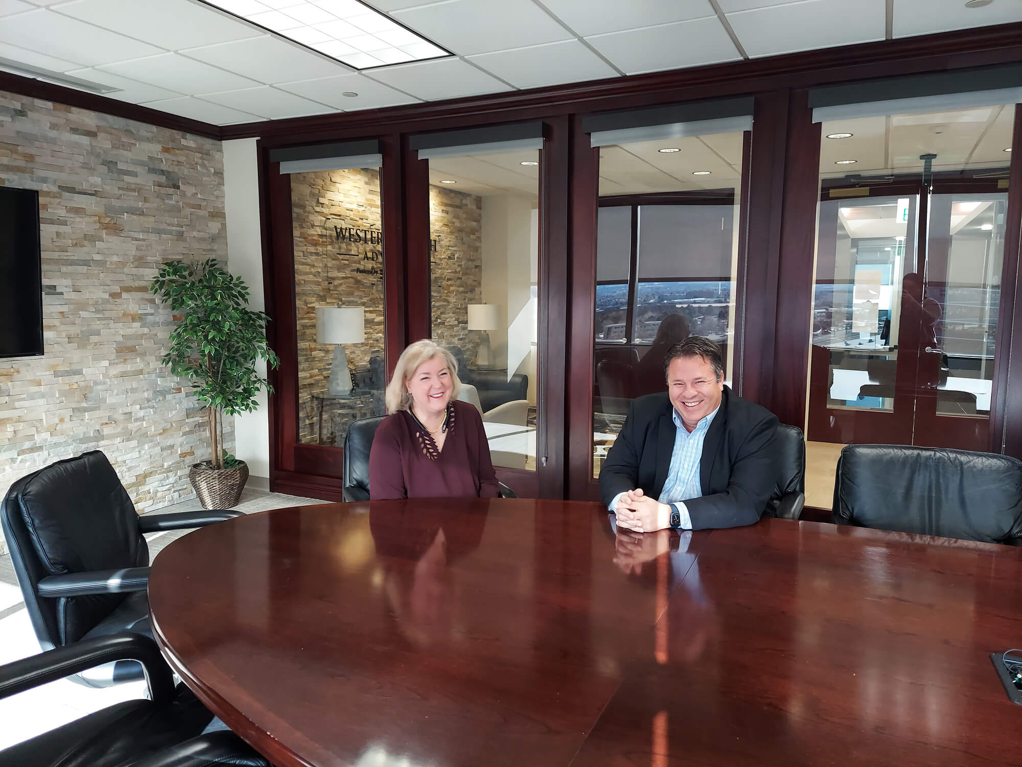 Shannon and Benita in conference room